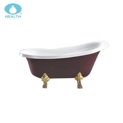 China Popular Free Standing Acrylic Hotel Clawfoot Bathtub for sale