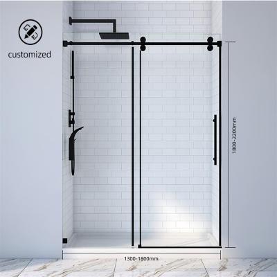 China Factory Direct Selling Hardware Built Bathroom Shower Sliding Shower Doors Full Tempered Glass Shower Room Enclosure Frameless Glass Enclosure for sale