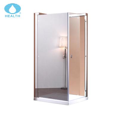 China Modern Moving Mirror Pivot 2 Stainless Steel Walk In Shower Bathroom Glass Door for sale