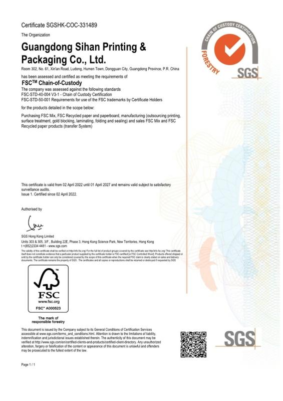 FSC - Guangdong Sihan Printing And Packaging Co., Ltd.