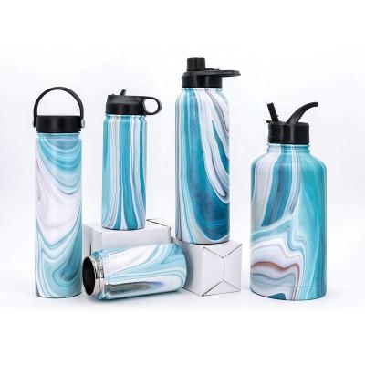 China Sustainable 24oz Water Bottle With Straw Insulated Reusable Stainless Steel Sports Bottle Wide Mouth With Leak Proof Lid for sale