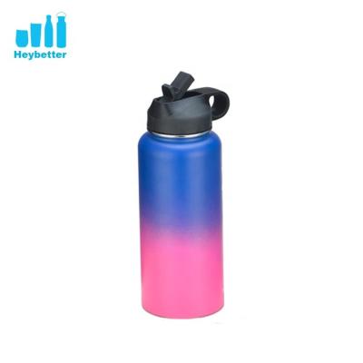 China Customized Sustainable Double Wall Stainless Steel Vacuum Insulated Water Bottle With Straw for sale