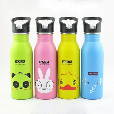 China Sustainable 500ml Stainless Steel Sports Bottle Single Wall Cold Water Bottle Cartoon Water Bottle for sale