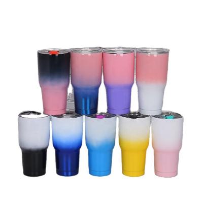 China Sustainable Color Change 30oz Tumbler Travel Coffee Beer Water Camping Mug With Lid Double Wall Vacuum Insulated Thermos Metal Tea Milk Mug for sale