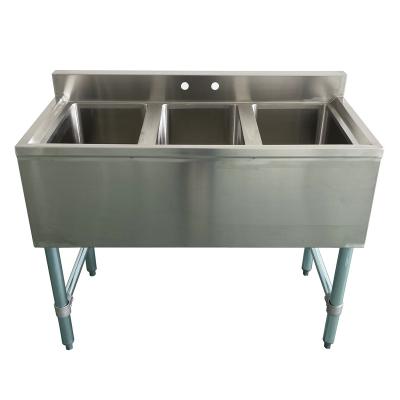 China Hotel Jincheng NSF Customized Rectangular Commercial Stainless Steel With Three Drainer Bowl 304S/S Bar Sink for sale