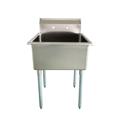 China Without Faucet Jincheng NSF Durable 304 Stainless Steel Utility Sink Bracing Budget Sink With H Or U Shape Leg for sale