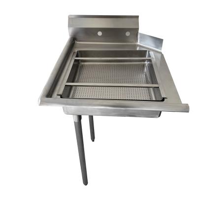 China Hotel Jincheng Workbench Stainless Steel Kitchen Table Dishwasher Commercial Metal Dirty Dish Work Bench for sale