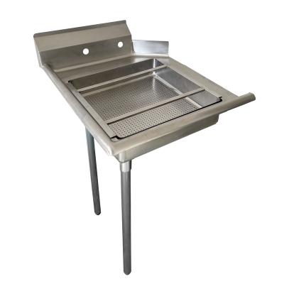 China Hotel Jincheng Commercial Workbench Stainless Steel Kitchen Table Dishwasher Metal Dirty Dish Work Table for sale