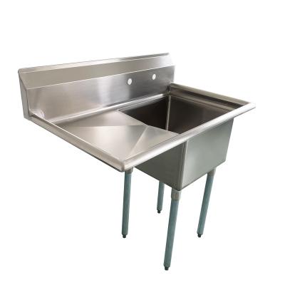 China Hotel Jincheng Free Standing One Compartment Sink Commercial Stainless Steel 304S/S Rectangular Sink for sale