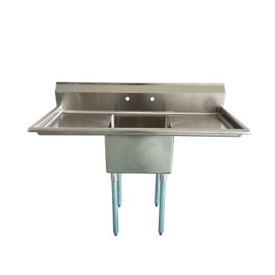 China Hotel Jincheng NSF One Compartment Sink Stainless Steel Rectangular Center Drain 1 Bowl 304S/S Commercial Sink for sale