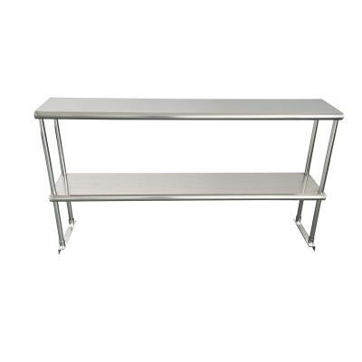 China Kitchen Jincheng NSF Approval 304S/S 430S/S Kitchen Knock Down Stainless Steel Double Tier Overshelf for sale