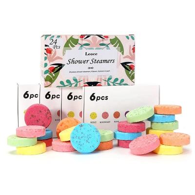 China 6pcs One Set Private Label Relaxation Shower Bombs Aromatherapy Vegan Spa Fizzies Organic Home Shower Steamer Tablets Bath Bombs for sale