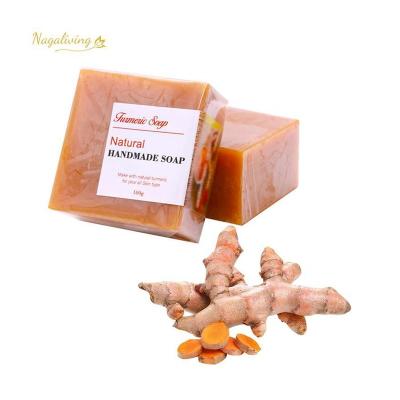 China OEM 100% Natural Foundation Cleansing Anti Acne Whitening Peel Organic Turmeric Handmade Soap for sale