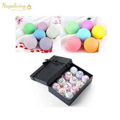 China New Product Private Label Bath Bomb Gift Set Press 5pcs Natural Dye Organic Fizzy Bath Bomb With 100% Essential Oil NLOC01 for sale