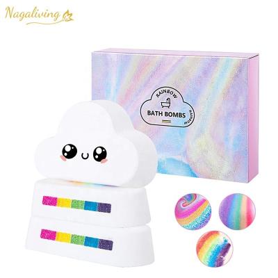 China Home Hotel Traveling Spa For Kids Kits Gift Bath Bombs Set Rainbow Bath Bombs Gift Set Natural Rainbow Bath Bombs moon star cloud rainbow for sale