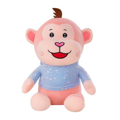 China Cute Cartoon Hoodie Monkey Plush Toy Doll Girl Cute Animal Bed Sleeping With Pillow Doll Girl Birthday Gift for sale