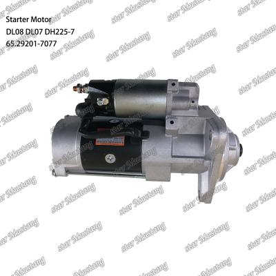 China DL08 DL07 DH225-7 Motor de arranque 24V 11T 5.5KW 65.29201-7077 Para DOOSAN DAEWOO Peças sobressalentes do motor à venda