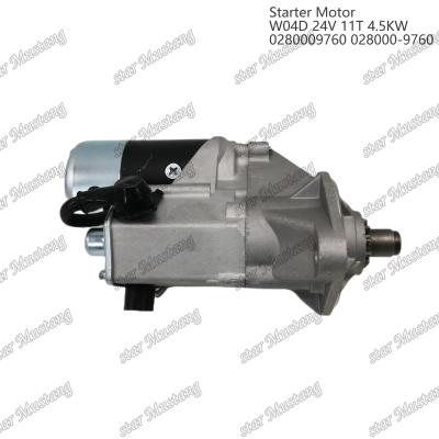 China W04D Motor de arranque de motor 24V 11T 4.5KW 0280009760 028000-9760 Para las piezas de repuesto del motor HINO en venta