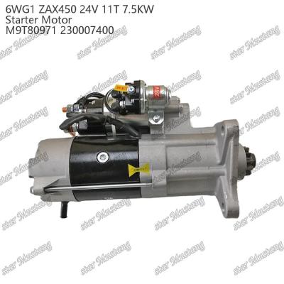 China 6WG1 ZAX450 Engine Starter Motor 24V 11T 7.5KW DI type M9T80971 230007400 For ISUZU Engine Spare Parts for sale