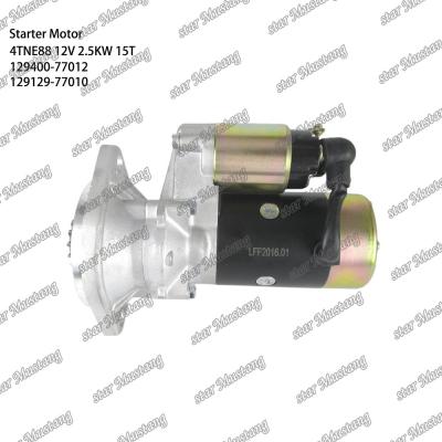 China 4TNE88 Motorstarter motor 12V 2,5 kW 15T 129400-77012 129129-77010 Voor YANMAR motor reserveonderdelen Te koop