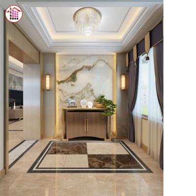 China Waterjet Marble Flooring Foyertile Marble Medallion Floor Stone Modern Natural Marble Medallions Flooring for sale