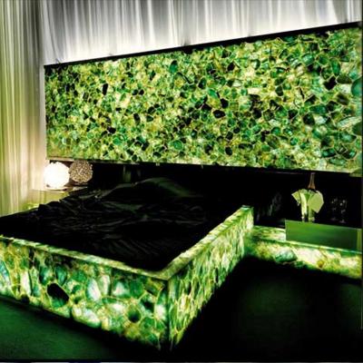 China luxury green agate onyx backsplash slabs for sale