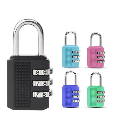 China Wide Application Waterproof 3 Digit Combination Padlock For Travel Suitcase Luggage Outdoor for sale