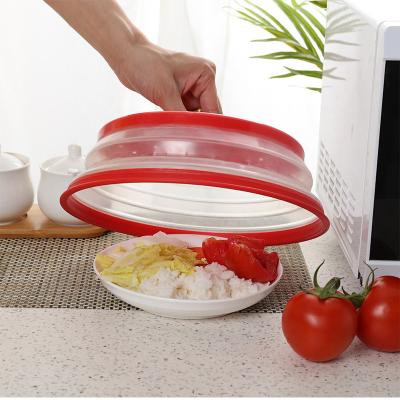 China Eco-frinendly Collapsible Kitchen Folding Dish Cover Lids Fresh Keeping Oil Proof Microwave Oven Folding Splash Proof Cover for sale