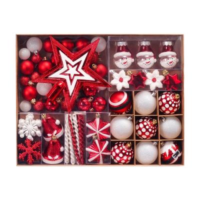 China Custom Wholesale Plastic Hangings Christmas Decorations Balls New Hand Painted Luxury Printed Christmas Ball Set Tree Ornaments for sale