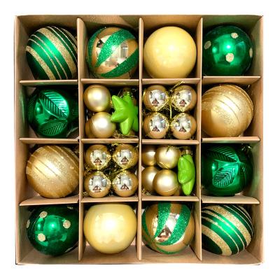 China Off The Shelf 6cm Plated Plastic Christmas Decoration Ball Shaped Painted Christmas Ball Gift Christmas for sale