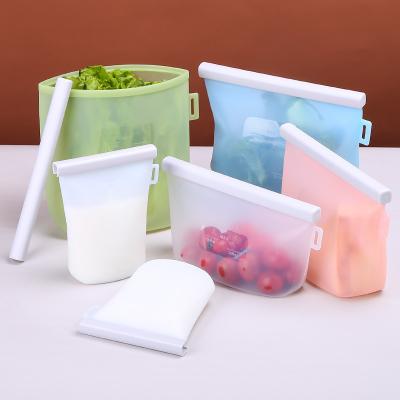 China New Product Kitchen Silicone Bag Kids Snacks Freezer Bag Food Grade Food Storage Viable Reusable Silicone Bag for sale