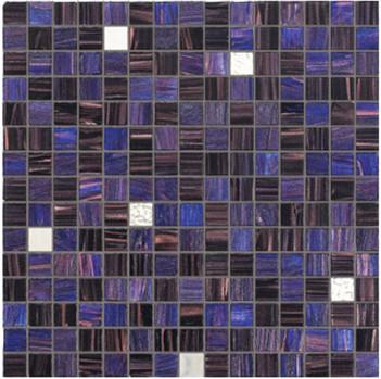 China Misterious style with gold line glass mosaic mix pattern deep purple blend for sale