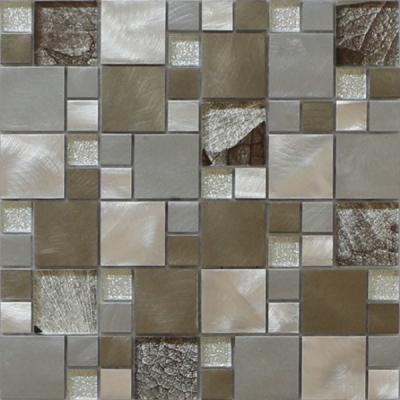 China Chinese mosaic tile crystal glass mix metal mosaic puzzle pattern for sale