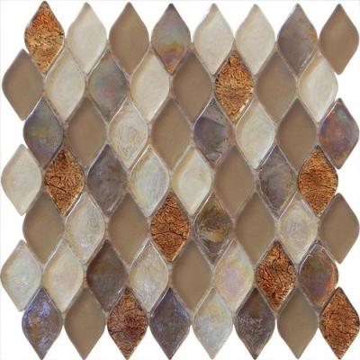 China Noble design water waving glass mosaic tile diamond shape for hotel mall for sale