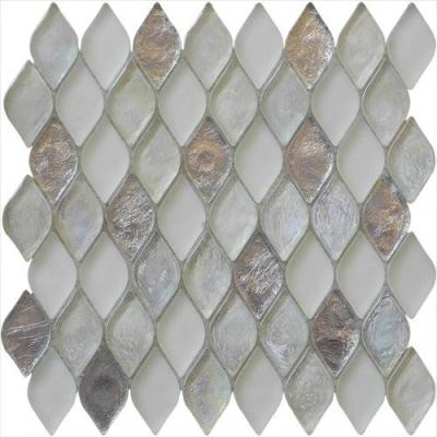 China Sivler water waving glass mosaic tile for logo background for sale