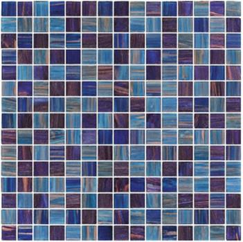 China Dark sky blue with gold line 20mm glass mosaic mix patter decoration for counter build for sale