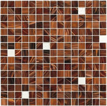 China Brown with silver gold 20mm glass mosaic mix patter decoration for sale