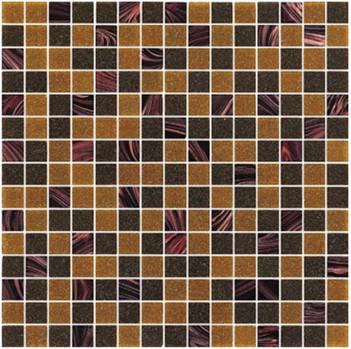 China Sanding brown 20mm glass mosaic blend pattern for boarder decoration for sale