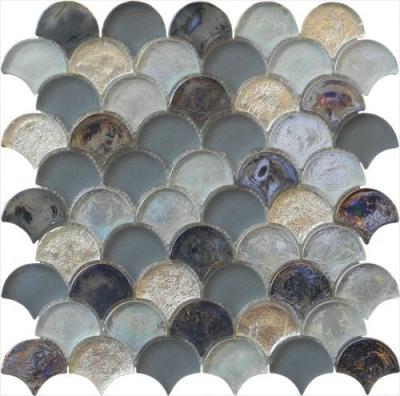 China Magic grey series water waving glass mosaic for man's room for sale