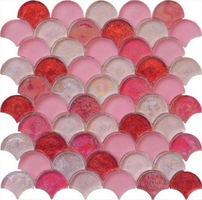 China Blend pink lady series water waving glass mosaic for sale