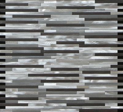 China White black linear mosaic metal no gap pattern for wall and boarder decoration for sale