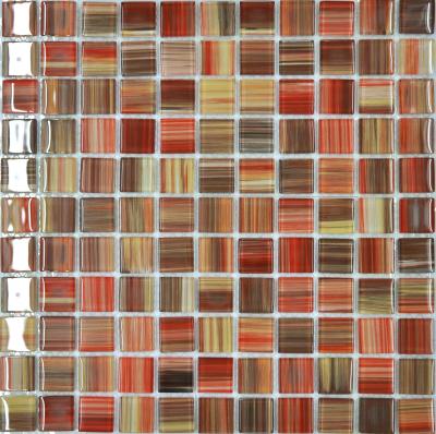 China Hand drawing crystal glass mosaic tiles for sale for sale