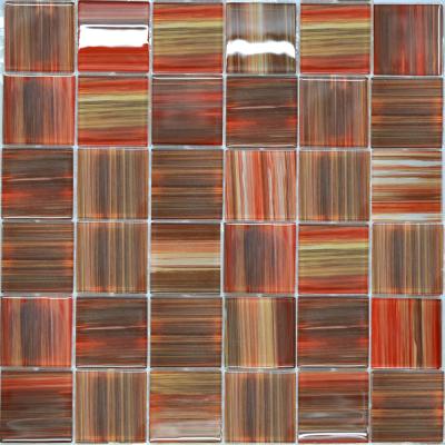 China Hand drawing crystal glass mosaic kitchen tiles for sale