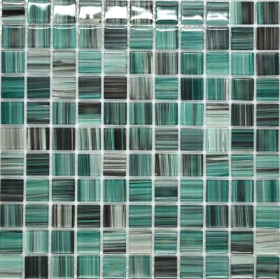 China Blusih green mosaic tile kitchen backsplash for sale