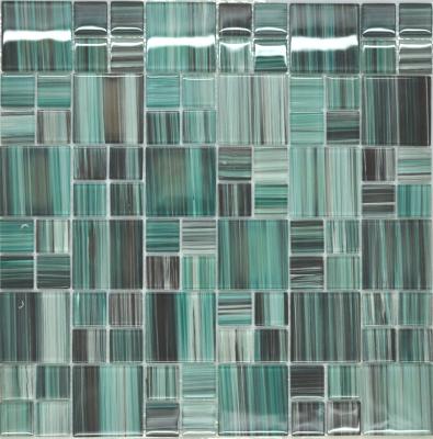 China Special green color mosaic glass tiles for sale for sale