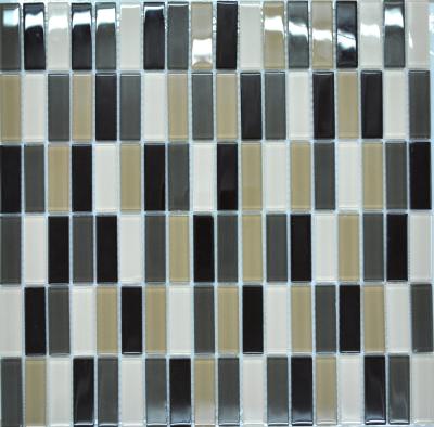 China Factory direct rectangle black blend glass mosaic for sales for sale