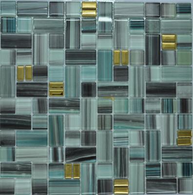 China Malachite green glass mosaic tile kitchen backsplash for sale