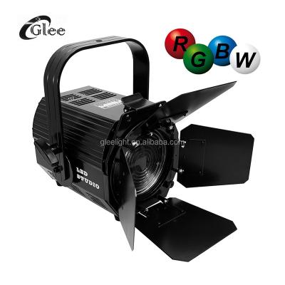 China COB Theater Full Color GLEE 200W RGBW Studio DMX Fresnel 4in1 LED 65degree Prefocus Theatrical Spot Light for sale