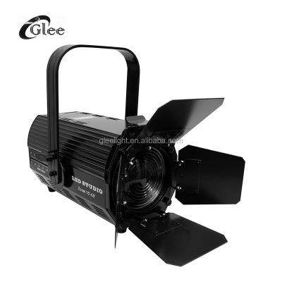 China Theatrical Event Project 200W White-3200K/6500K COB LED Stage Theater Studio DMX Fresnel Zoom Spotlight for sale