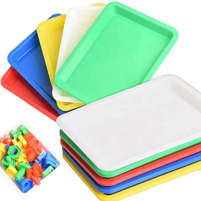 China Eco-Friendly Multi-Purpose Activity Plastic Art Crafts Tray Messy Organizer Tray Serving Tray For Kids for sale